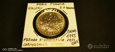 5 franchi francia anno 1995