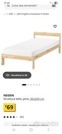 2 letti singoli ikea 90x200