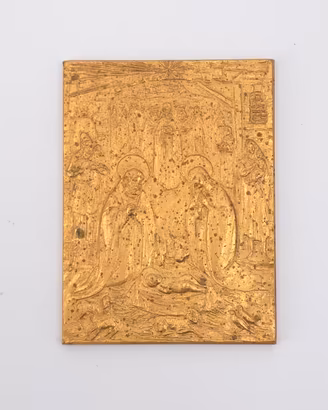 Placchetta Natività Manfrini Bronzo Dorato 900