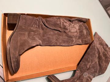 Stivali stile camperos in camoscio beige n 40