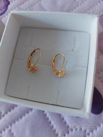 Orecchini d'oro bimba  18 kt bimba farfalla