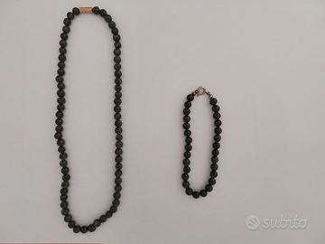 Parure collana/bracciale  vintage giada