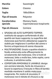 Topper in memory foam mai usato