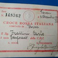 Tessera Croce rossa + busta ufficiale anni 30