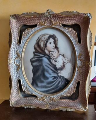 Quadro Sacro Vintage Madonnina con Bambino
