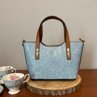 Borsa in pelle azzurra
