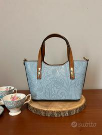 Borsa in pelle azzurra