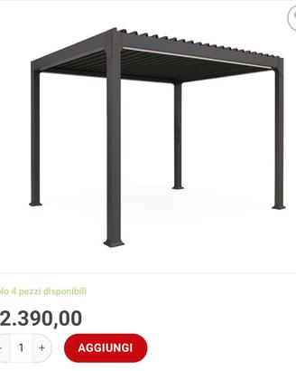 Pergola bioclimatica in alluminio nuova