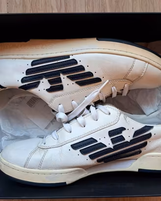 EMPORIO ARMANI scarpe bianche da uomo piatte