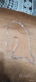 collana in argento 50 cm nuova 