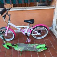 Bicicletta bambina+monopattino
