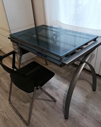 tavolo da disegno tecnico in vetro 