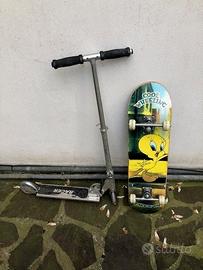 monopattino e skateboard