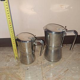 2 CAFFETTIERE INOX GIANNINI MANICO A CHIUSURA