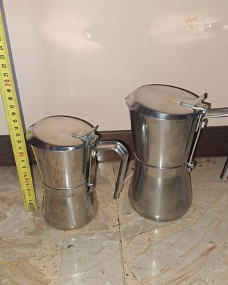 2 CAFFETTIERE INOX GIANNINI MANICO A CHIUSURA