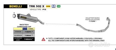 Scarico arrow benelli trk 502 x
