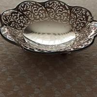 Porta dolci cesellato in silver argentato..