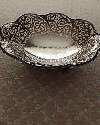Porta dolci cesellato in silver argentato..