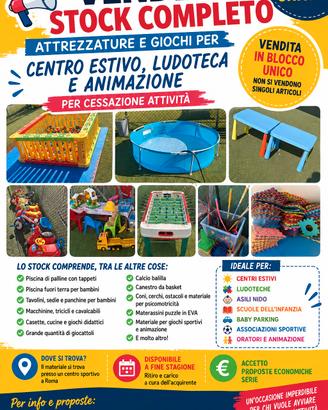 stock materiali ludoteca centro estivo
