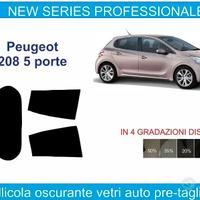 Peugeot 208 pellicole oscuranti vetri posteriori