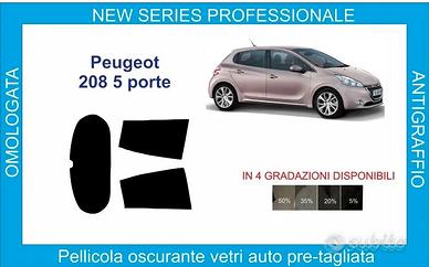 Peugeot 208 pellicole oscuranti vetri posteriori