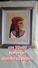 PAPIRO DIPINTO NEFERTARI VINTAGE CON CORNICE