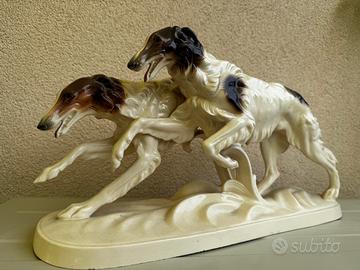 Coppia Borzoi porcellana 1940