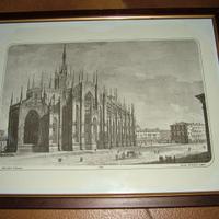 Stampa d'epoca Duomo di Milano