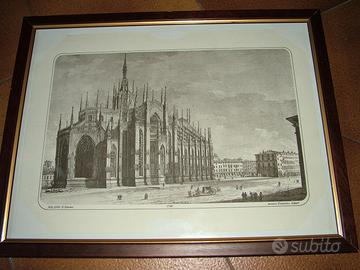 Stampa d'epoca Duomo di Milano