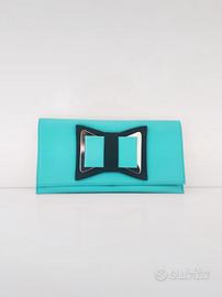 Pochette in pelle verde menta