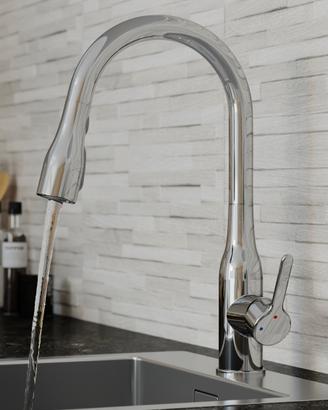 Rubinetto da cucina a collo di cigno cromo