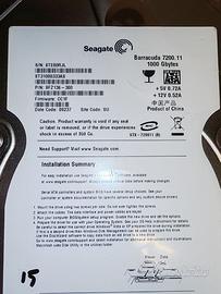 Hard disk Seagate Barracuda 7200.11 1000 Gbytes