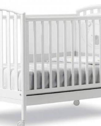 Lettino Pali in legno bianco con cassettone