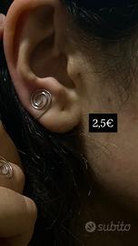 Singolo orecchino a spirale in acciaio inox