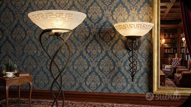 2 lampade da terra e 2 aplique 