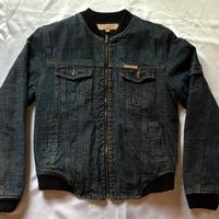 Giacca in demin blu con tasche multiple taglia L