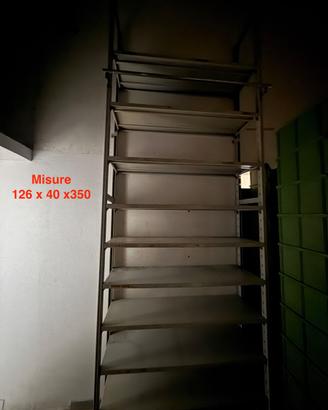Scaffalatura metallo ripiani regolabili 126x40x350