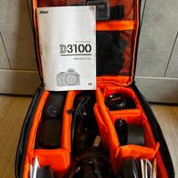 Nikon D3100 reflex con 3 obiettivi + flash