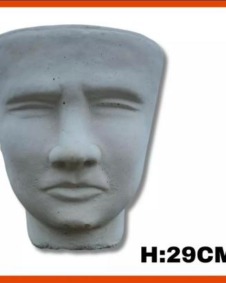 Vaso fioriera piante testa viso giardino