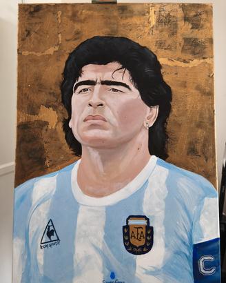 tela quadro Maradona