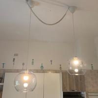 Coppia lampadari in  vetro