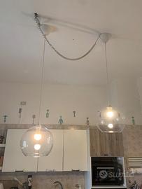 Coppia lampadari in  vetro