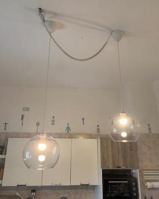 Coppia lampadari in  vetro