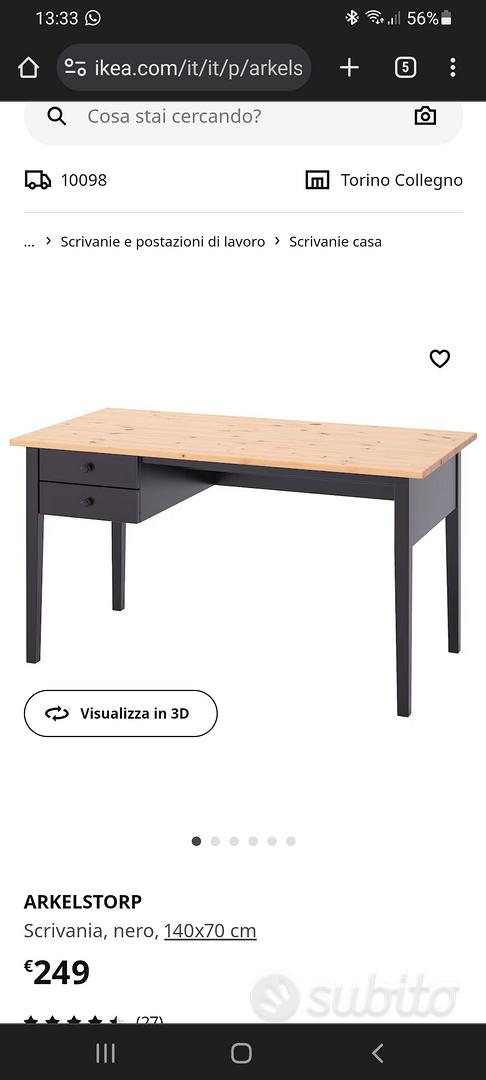 ARKELSTORP Scrivania, nero, 140x70 cm - IKEA Italia