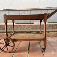 CARRELLO PORTAVIVANDE VINTAGE IN LEGNO MASSELLO