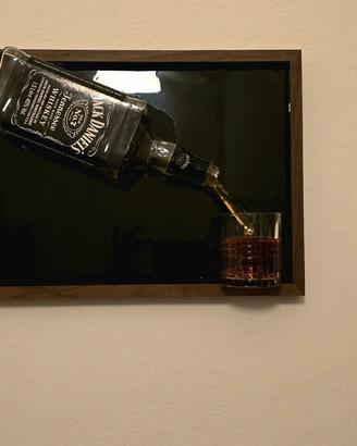 quadro 3D bottiglia whiskey, wall art 