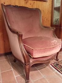 Poltrone in velluto stile Luigi XV