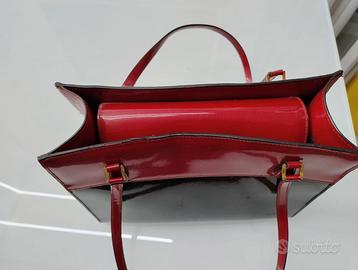 Borsa donna MK1 rosso/nero lucida