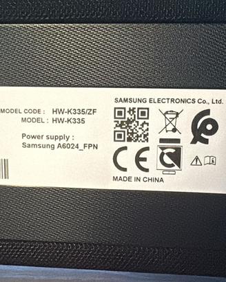 Soundbar e subwoofer Samsung HW-K335