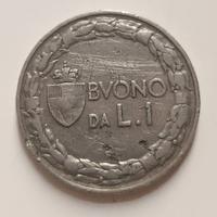 Moneta antica Buono da una Lira 1924